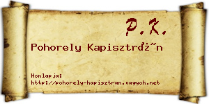 Pohorely Kapisztrán névjegykártya